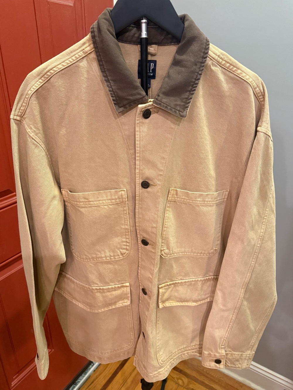 NWT- GAP Tan Men’s Field Jacket with Brown Corduroy Collar- Medium